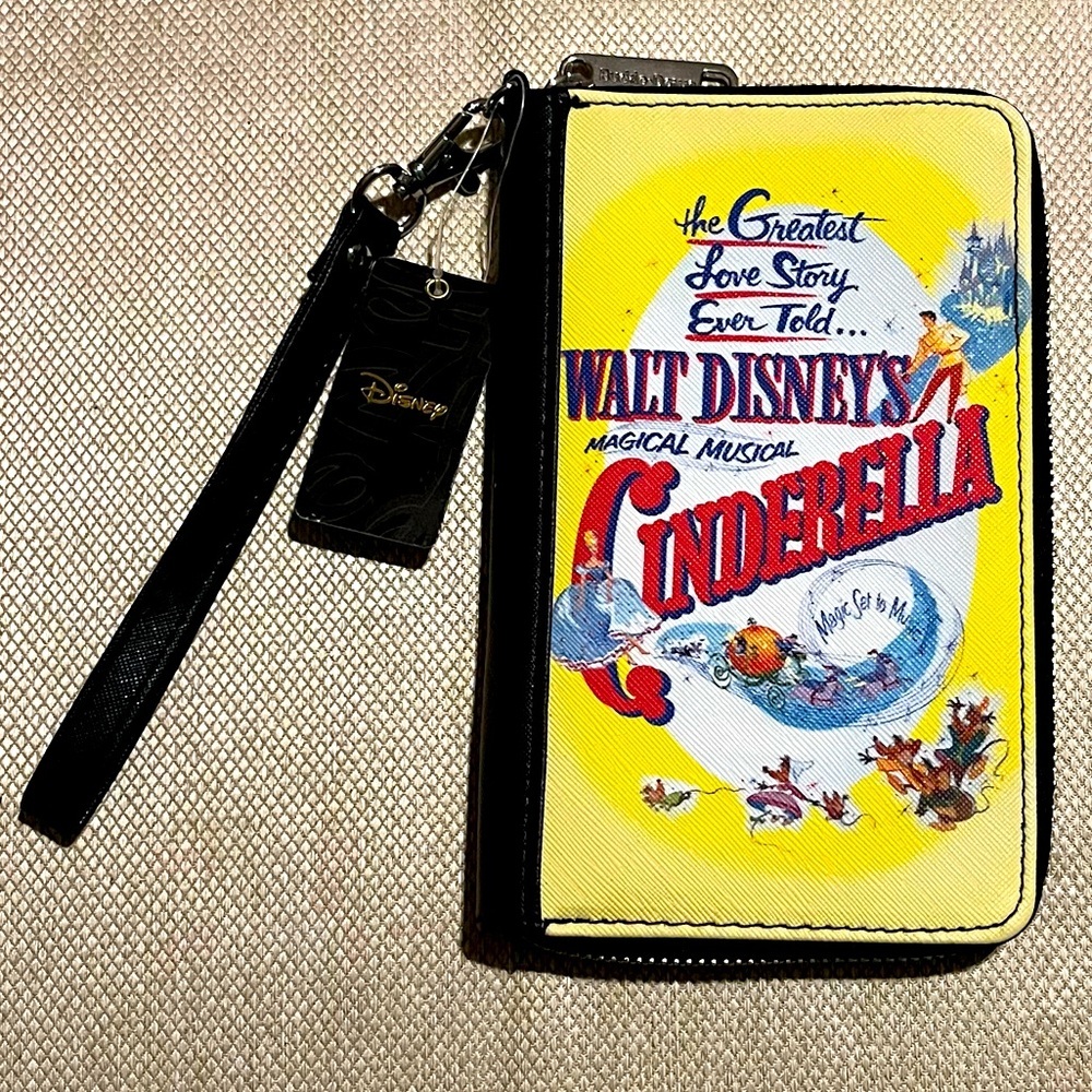 Disney Yellow Cinderella Wristlet Clutch with Black Trim